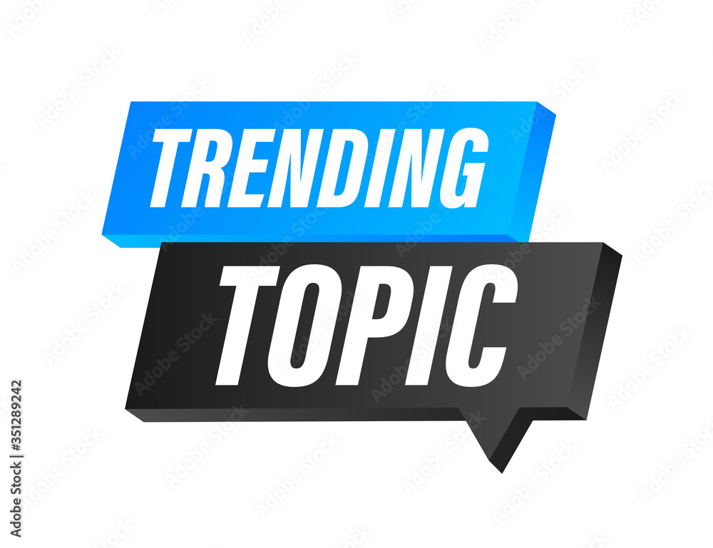 Aufkleber trending topic icon badge. ready for use in web or print design. vector stock illustration.