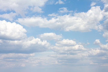 blue sky with lots of clouds. natural clean background with copy space