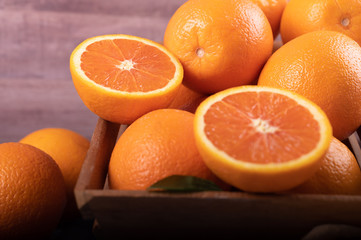 Group of fresh juicy whole oranges  