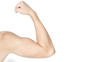 Back arm muscle man with white background, health care and medical concept