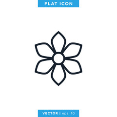 Flower Icon Vector Design Template. Editable Stroke