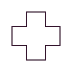 Obraz premium Medical cross line style icon vector design