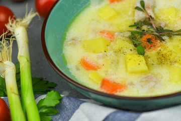 Sour beef soup with vegetables (Styrian sour soup)