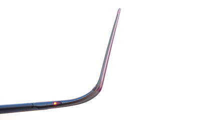 Wing tip of a passenger plane. The terminal part of the wing structure, the tail of aircraft. Civil aviation. Isolate. The tail lights of the aircraft