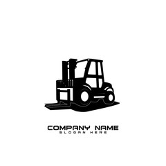 Forklift transportation Silhouette Vector