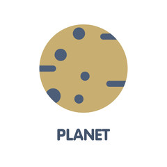Planet flat icon design style illustration on white background