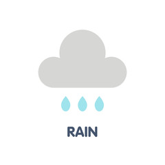 Rain flat icon design style illustration on white background