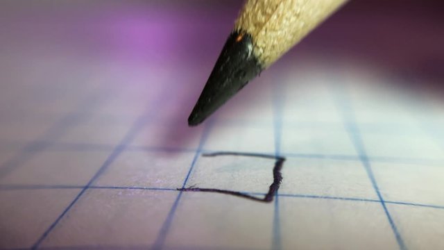 super macro shot of pencil drawing square