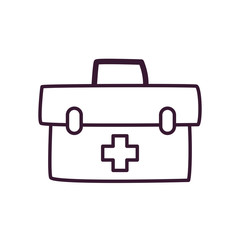 Medical kit line style icon vector design