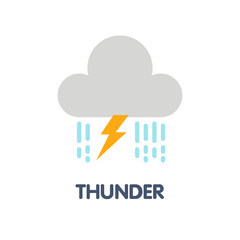 Thunder flat icon design style illustration on white background