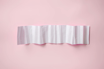 Blank wrinkle paper on pink background