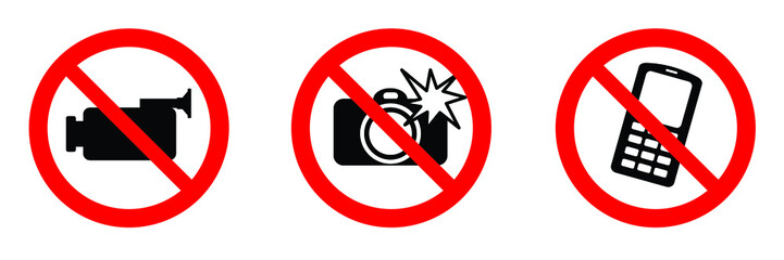 no video no camera no mobile prohibited sign