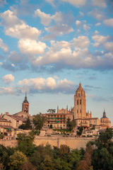 Fototapeta premium view of the old town of segovia spain