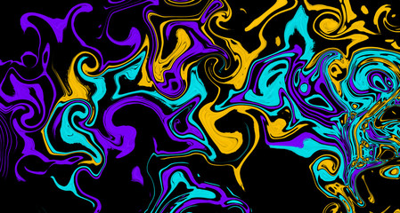 Abstrait - Violet, bleu et jaune - Bennydoscope