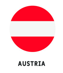 Round Austria flag vector icon isolated, Austria flag button