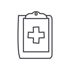 Medical cross inside document line style icon vector design