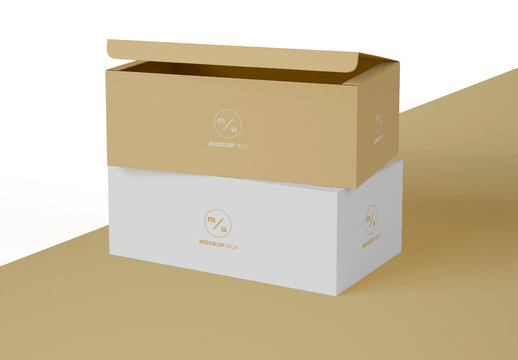 2 Rectangular Boxes Packaging Mockup