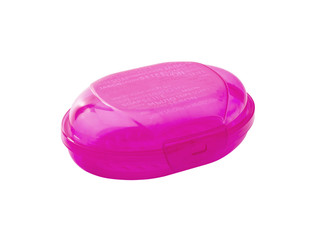 pink plastic soap dish for bathroom