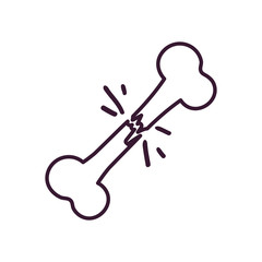 Broken bone line style icon vector design