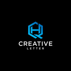 creative letter HQ logo vector,initial QH geometric and modern design,polygon shape icon