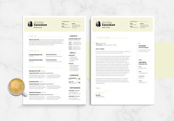 Beige and White Resume and Cover Letter Layout