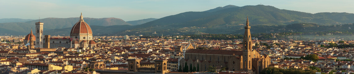 Fototapeta premium Panoramic view of Florence Skyline at Sunset. Italy
