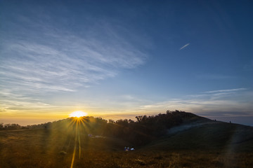 sunset over the mountains