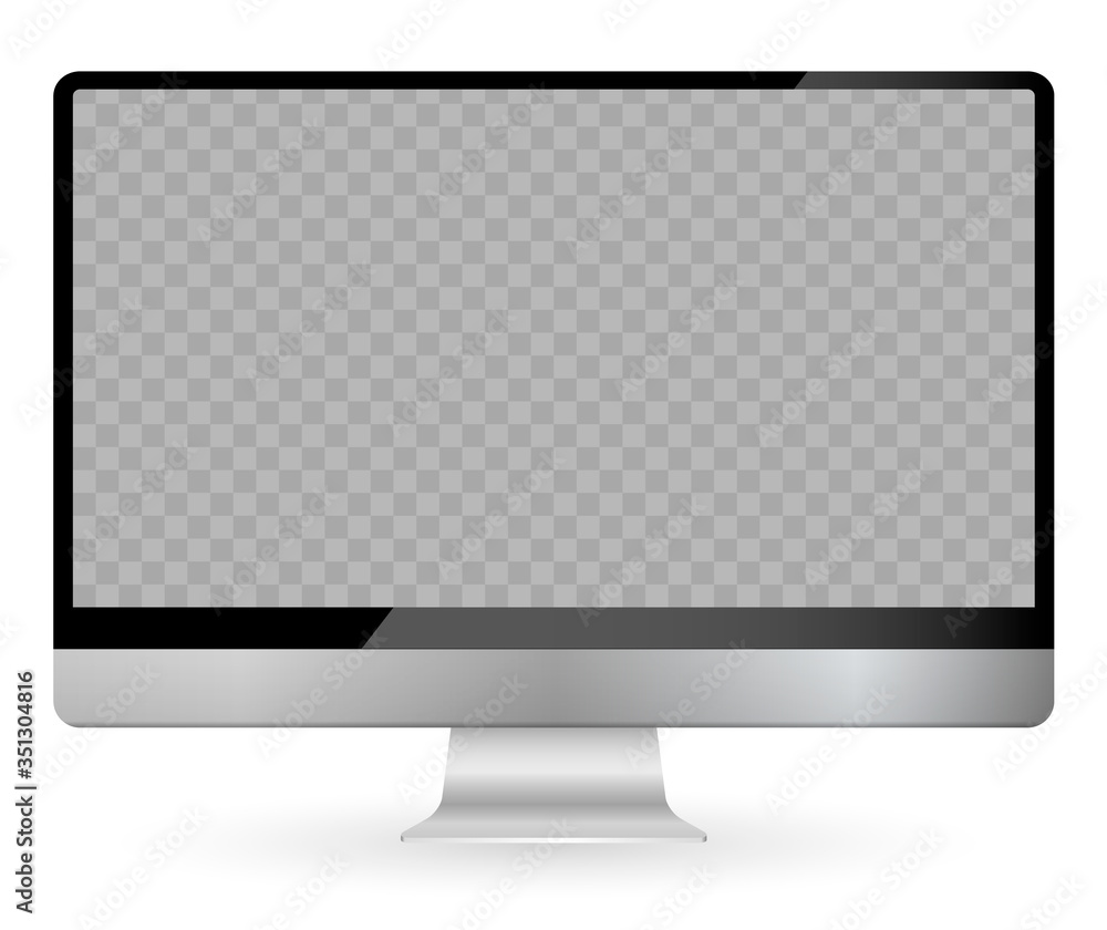 Poster vector illustration of modern flat screen computer mockup. isolated on white background