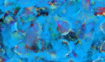 Bright abstract creative splashes and ink strokes effect. Artistic digital watercolor or paint.