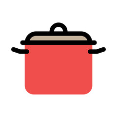 Vector illustration of a red cooking pot