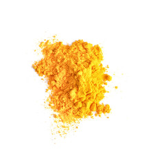 Turmeric  powder on white background.