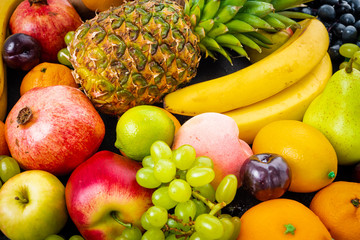 Fresh fruits background.Healthy eating