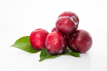 fresh plum isolated on white background