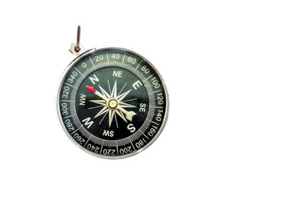 Compass Black compass on a white background.