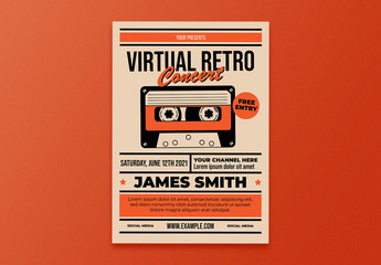 Virtual Retro Concert Event Flyer Layout