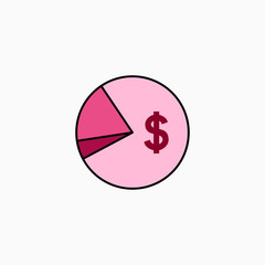 Business, diagram, profit, progress, chart flat icon design in Filled outline style.