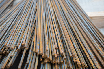 Bars of rebar close-up. Rust. Background, texture.