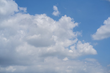 Blue sky with white clouds.