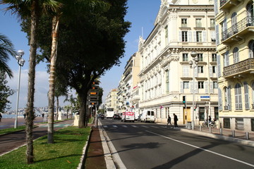 view at the beach in nice, alpes-maritimes, france, promenade des anglais