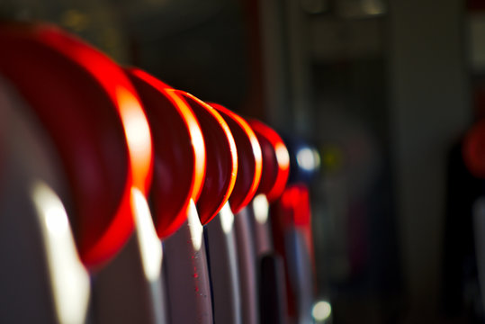 close up of train seets