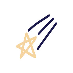 Hand drawn Falling star. Trail from a shooting star. Dark lines on a white background. Doodle Vector illustration.