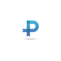 initial p logo design logo template