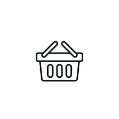 Outline Icon of shopping basket - Vector Symbol