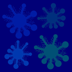 abstract virus blue bacterium symbol microbe pathogen microorganism thaksin molecule medical logo on a blue background