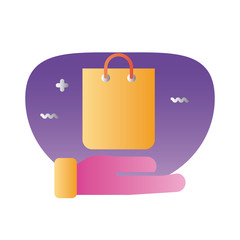 shopping bag paper degraded style icon