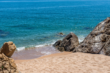 Sant Pol de Mar empty beach Spain