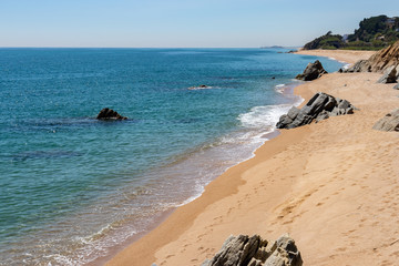 Sant Pol de Mar empty bays Spain