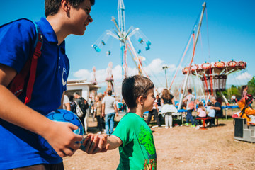 Happy kids on children playground