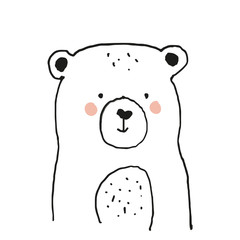 Bear illustration print vector