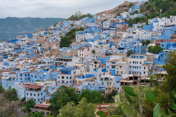 Fototapeta premium panoramic view and beautiful places of the city of chefchaouen in morocco